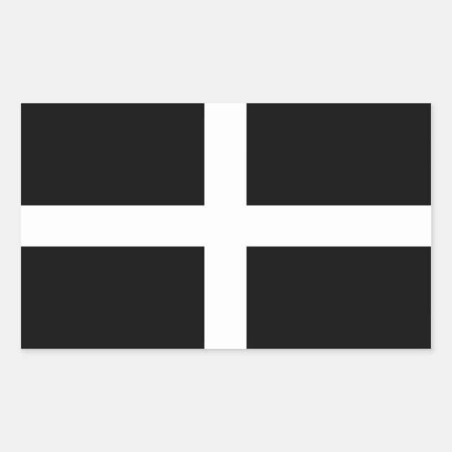 Adesivo Retangular Bandeira da Cornualha (Frente)