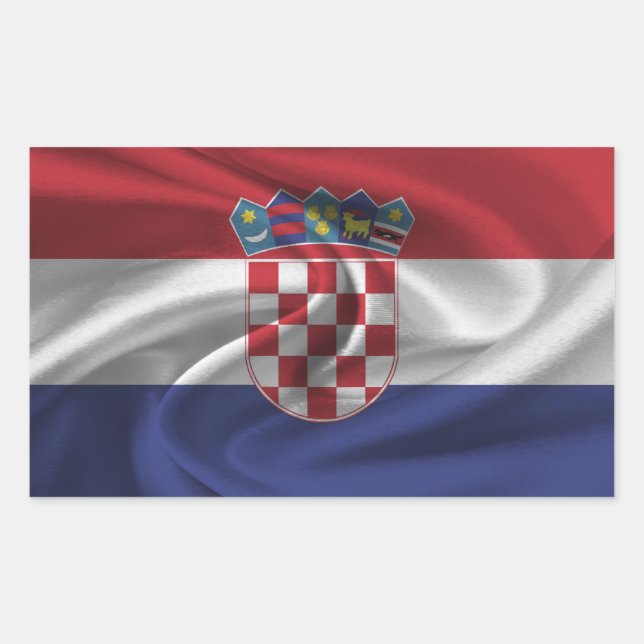 Adesivo Retangular Bandeira da Croácia (Frente)