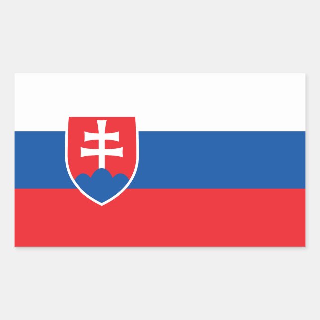 Adesivo Retangular Bandeira da Eslováquia (Frente)