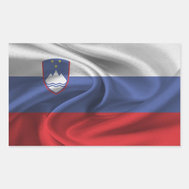 Adesivo Retangular Bandeira da Eslovênia (Frente)