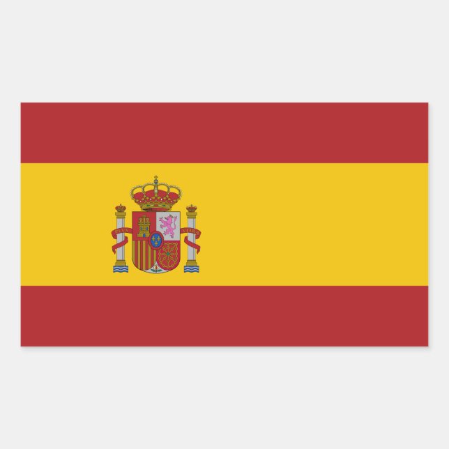 Adesivo Retangular Bandeira da Espanha (Frente)