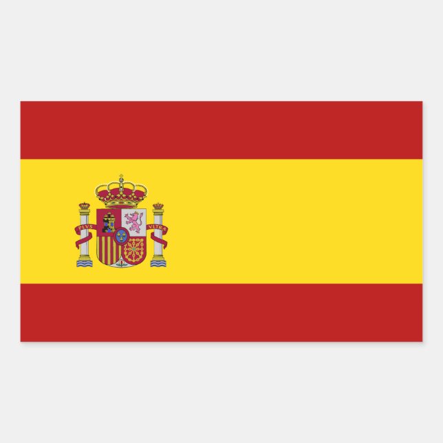 Adesivo Retangular Bandeira da Espanha (Frente)