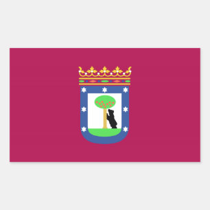 Adesivo Retangular Bandeira da espanha de Madrid (cidade)