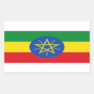 Adesivo Retangular Bandeira da Etiópia
