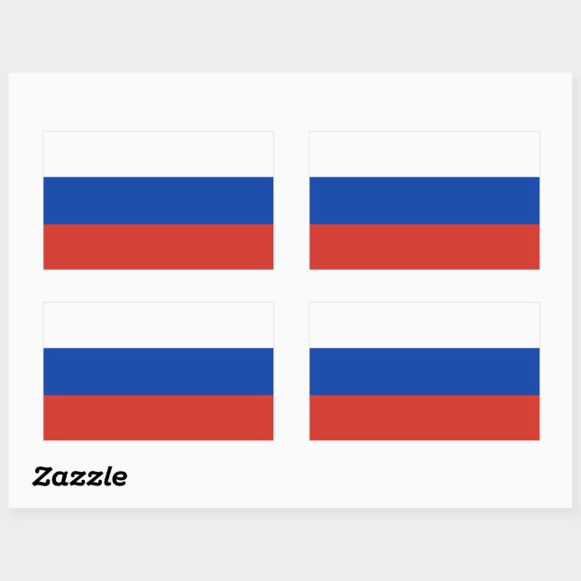 Adesivo Retangular Bandeira da Federação Russa