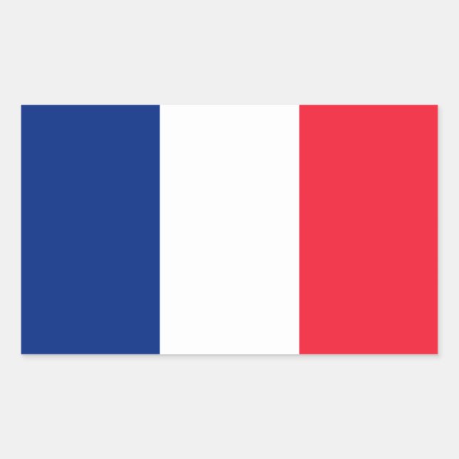 Adesivo Retangular Bandeira da França (Frente)