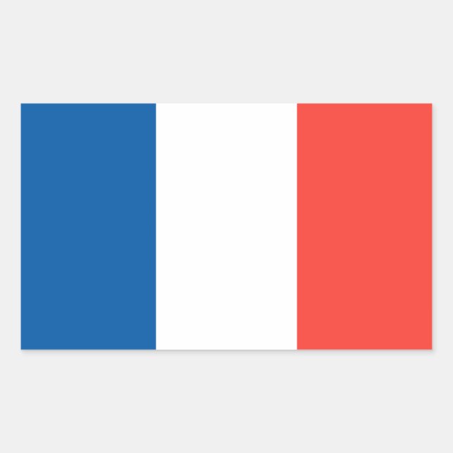 Adesivo Retangular Bandeira da França (Frente)