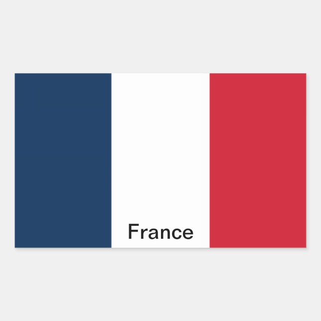 Adesivo Retangular Bandeira da França (Frente)