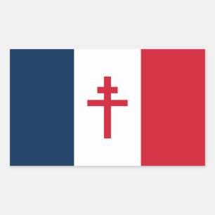Adesivo Retangular Bandeira da França Livre