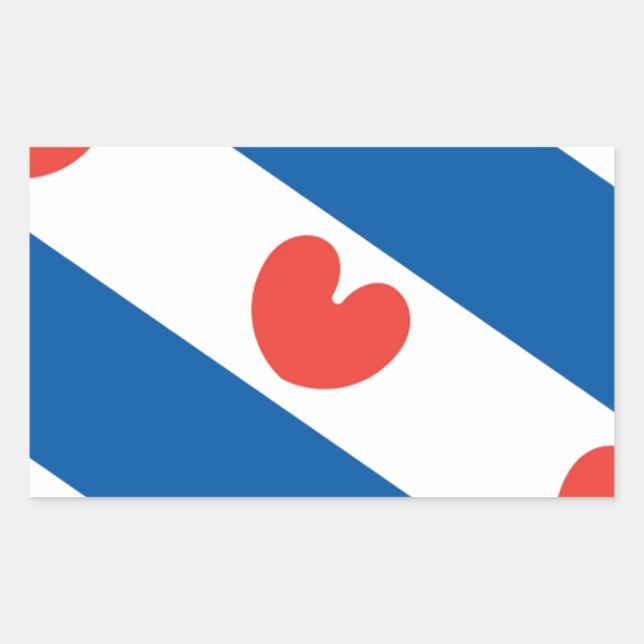 Adesivo Retangular Bandeira da Frísia (Frente)
