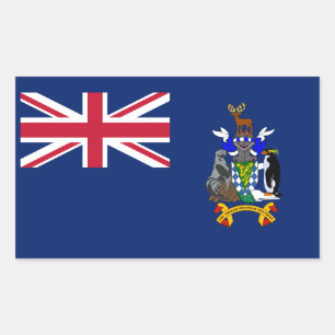 Adesivo Retangular Bandeira da Geórgia do Sul e Ilhas Sandwich do Sul