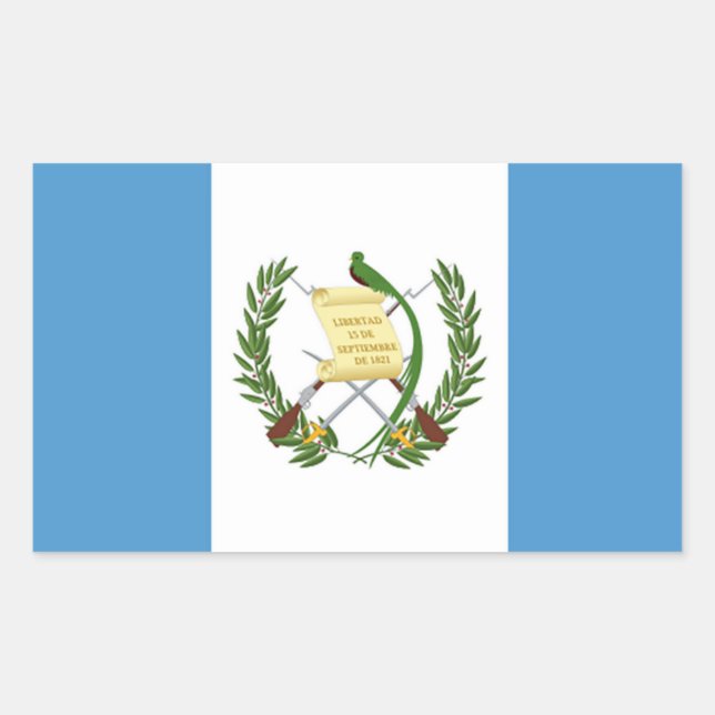Adesivo Retangular Bandeira da Guatemala - América Central (Frente)