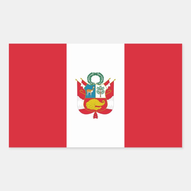 Adesivo Retangular Bandeira da Guerra do Peru/Peru (Frente)