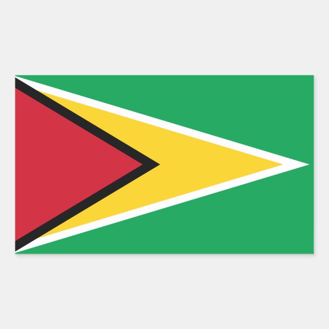 Adesivo Retangular Bandeira da Guiana (Frente)
