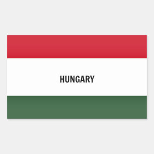 Adesivo Retangular Bandeira da Hungria