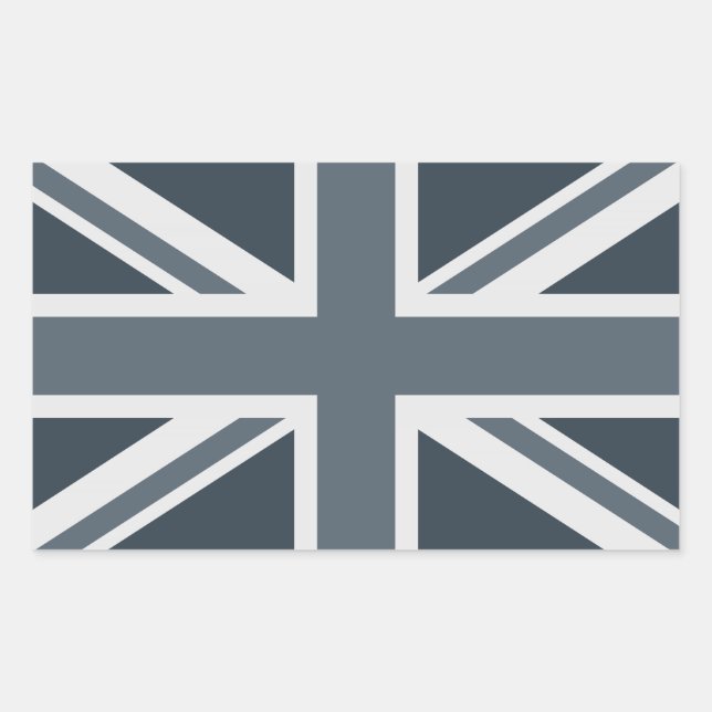 Adesivo Retangular Bandeira da Inglaterra em tons de cinza (Frente)