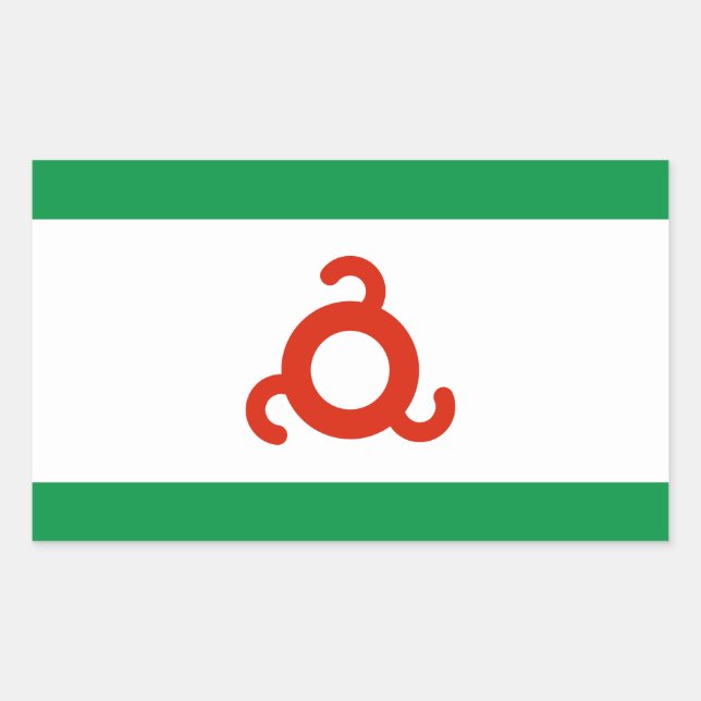 Adesivo Retangular Bandeira da Ingushetia (Frente)