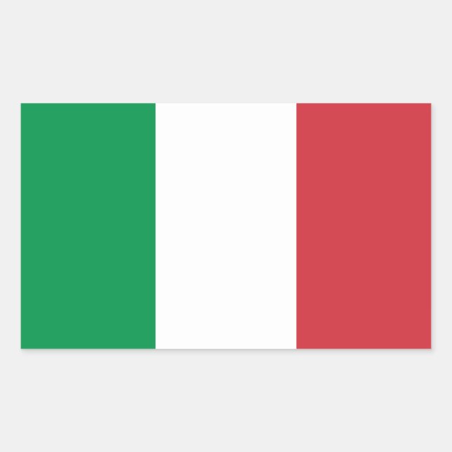 Adesivo Retangular Bandeira da Itália (Frente)