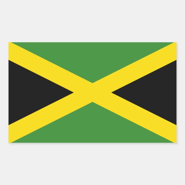 Adesivo Retangular Bandeira da Jamaica (Frente)