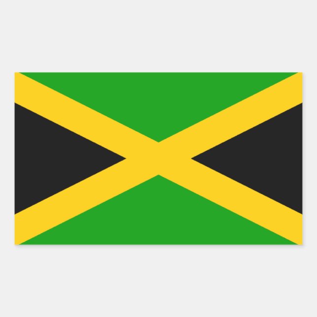 Adesivo Retangular Bandeira da Jamaica (Frente)