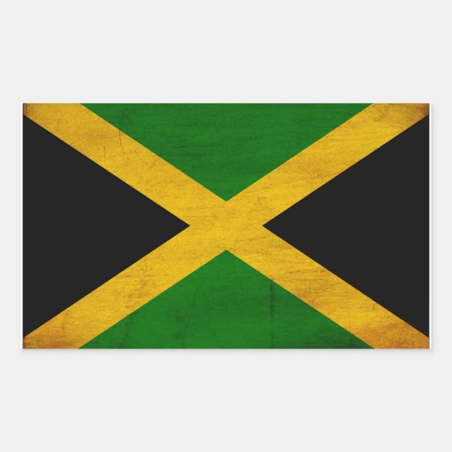 Adesivo Retangular bandeira da Jamaica (Frente)