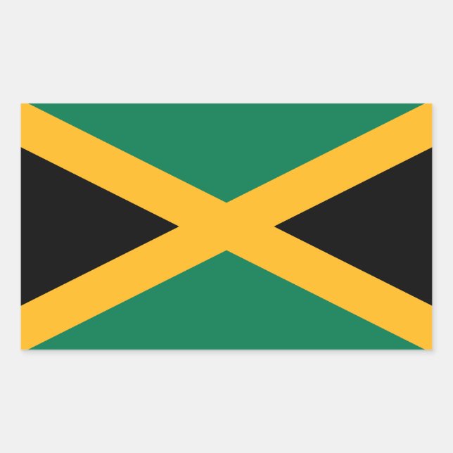Adesivo Retangular bandeira da Jamaica (Frente)