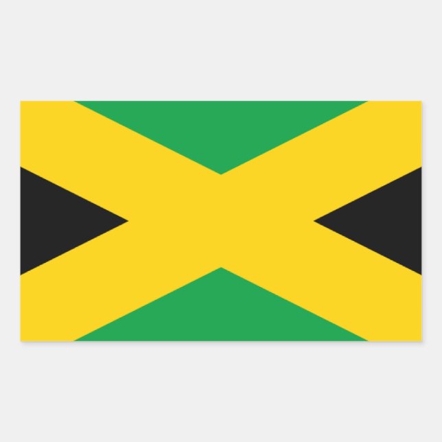 Adesivo Retangular Bandeira da Jamaica - Bandeira jamaicana (Frente)