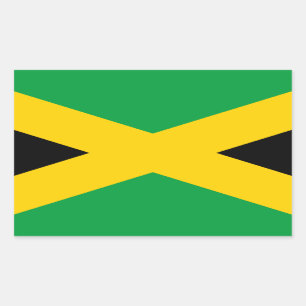 Adesivo Retangular Bandeira da Jamaica - Bandeira jamaicana