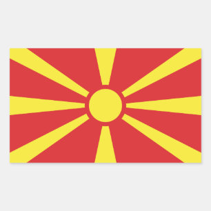 Adesivo Retangular Bandeira da Macedônia do Norte