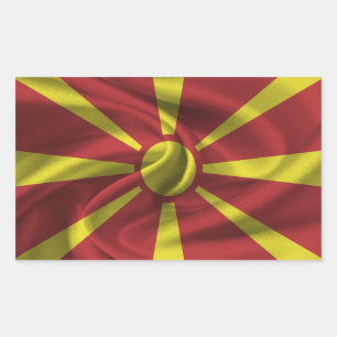 Adesivo Retangular Bandeira da Macedônia do Norte