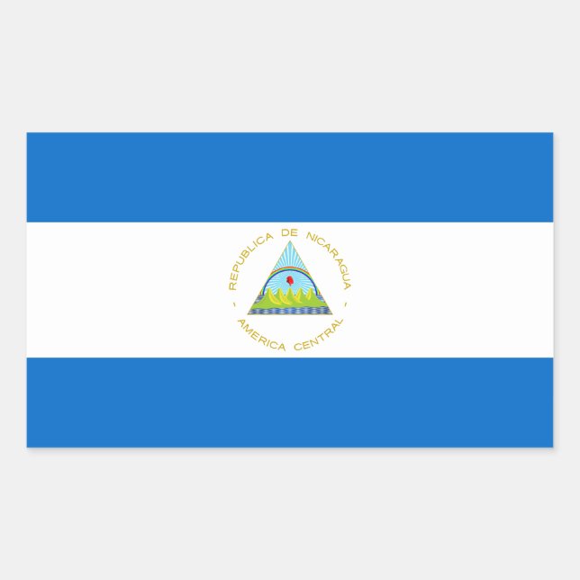 Adesivo Retangular Bandeira da Nicarágua (Frente)