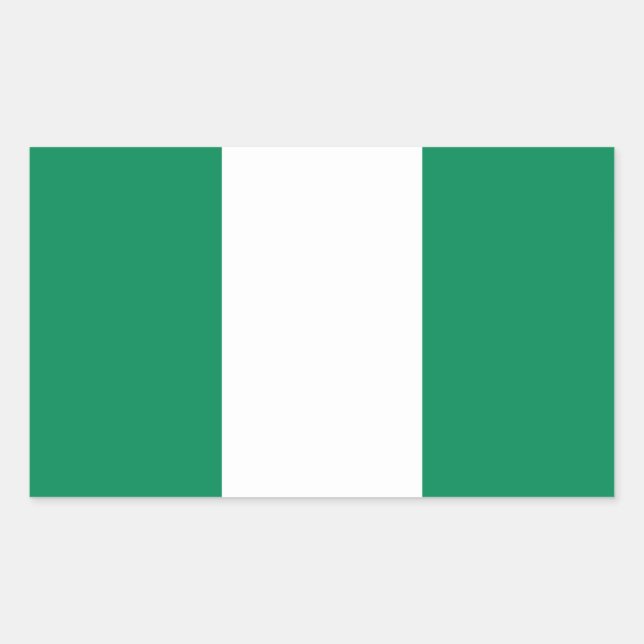 Adesivo Retangular Bandeira da Nigéria (Frente)