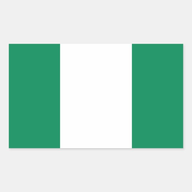 Adesivo Retangular Bandeira da Nigéria (Frente)