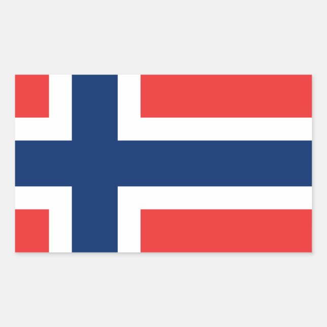 Adesivo Retangular Bandeira da Noruega (Frente)