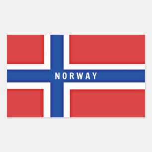 Adesivo Retangular Bandeira da Noruega