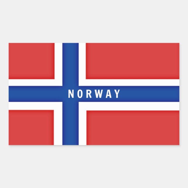 Adesivo Retangular Bandeira da Noruega (Frente)