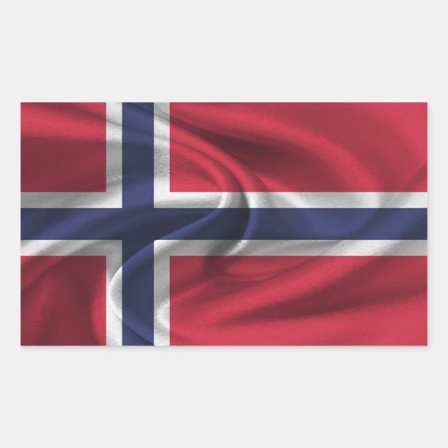 Adesivo Retangular Bandeira da Noruega (Frente)
