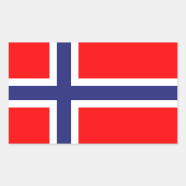 Adesivo Retangular Bandeira da Noruega (Frente)