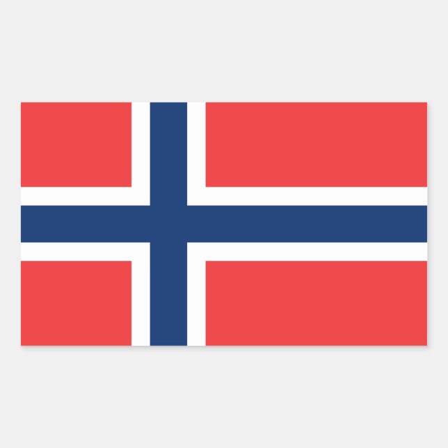 Adesivo Retangular Bandeira da Noruega (Frente)