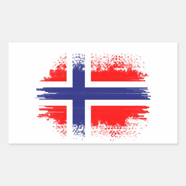 Adesivo Retangular Bandeira da Noruega (Frente)