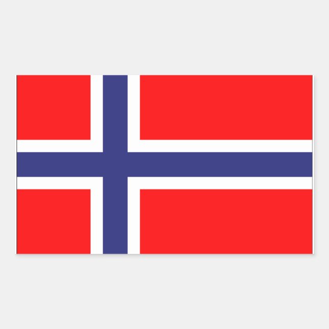 Adesivo Retangular Bandeira da Noruega (Frente)