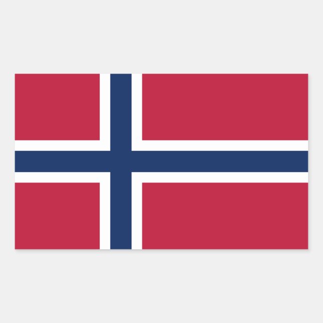 Adesivo Retangular Bandeira da Noruega (Frente)