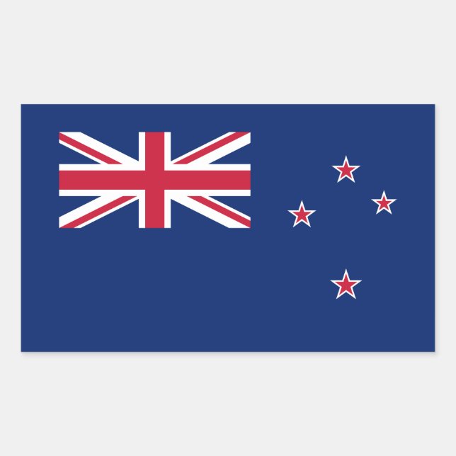 Adesivo Retangular Bandeira da Nova Zelândia (Frente)