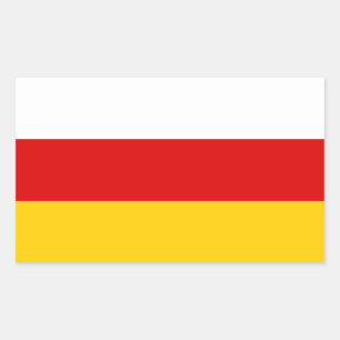 Adesivo Retangular Bandeira da Ossétia do Sul