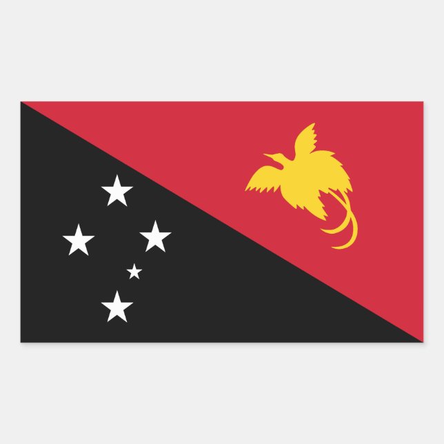 Adesivo Retangular Bandeira da Papua-Nova Guiné (Frente)