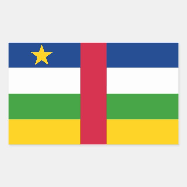 Adesivo Retangular Bandeira da República Centro-Africana (Frente)