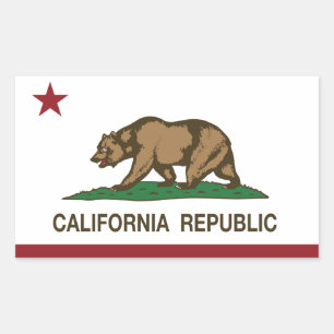 Adesivo Retangular Bandeira da república de Califórnia