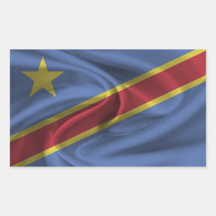 Adesivo Retangular Bandeira da República Democrática do Congo