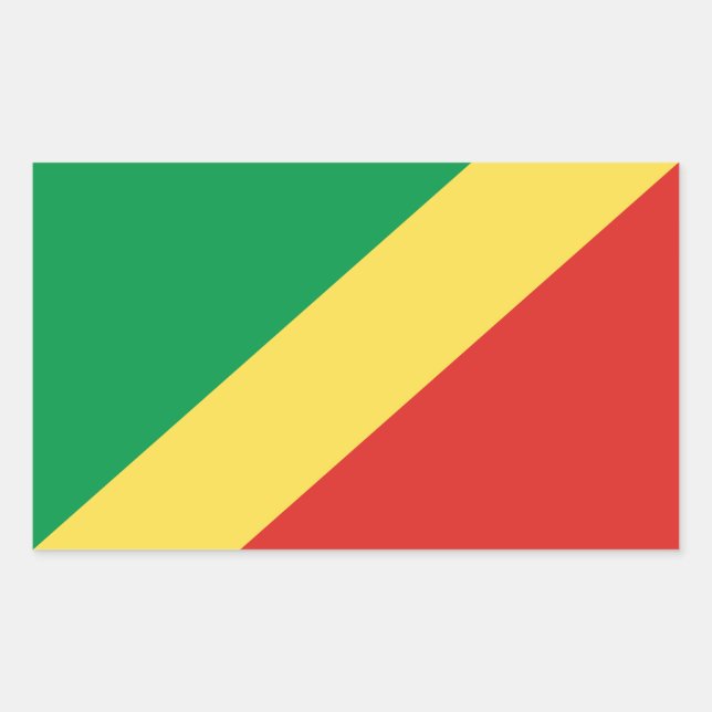 Adesivo Retangular Bandeira da República do Congo (Frente)
