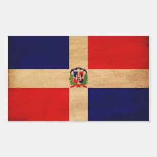 Adesivo Retangular Bandeira da República Dominicana